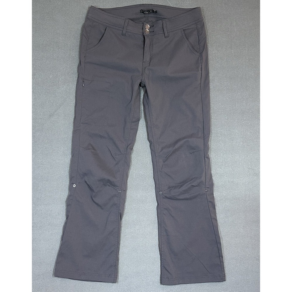 PrAna Halle Pants Hiking Climbing‎ Low Rise Grey Womens Size 10 Short Inseam